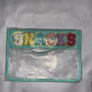 Clear 'SNACKS' Pouch with Teal Trim